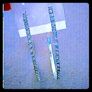 Brand new bling silver tone hoops